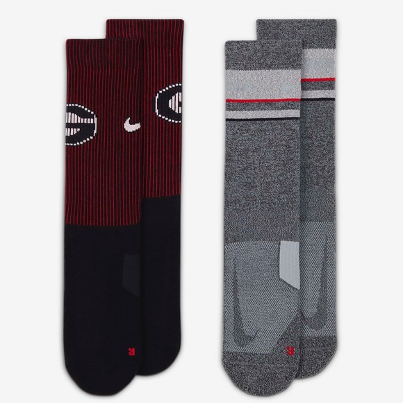Nike Georgia Bulldogs UGA Socks On Field DA6832-902 Home Away 2 Pair - Picture 6 of 6
